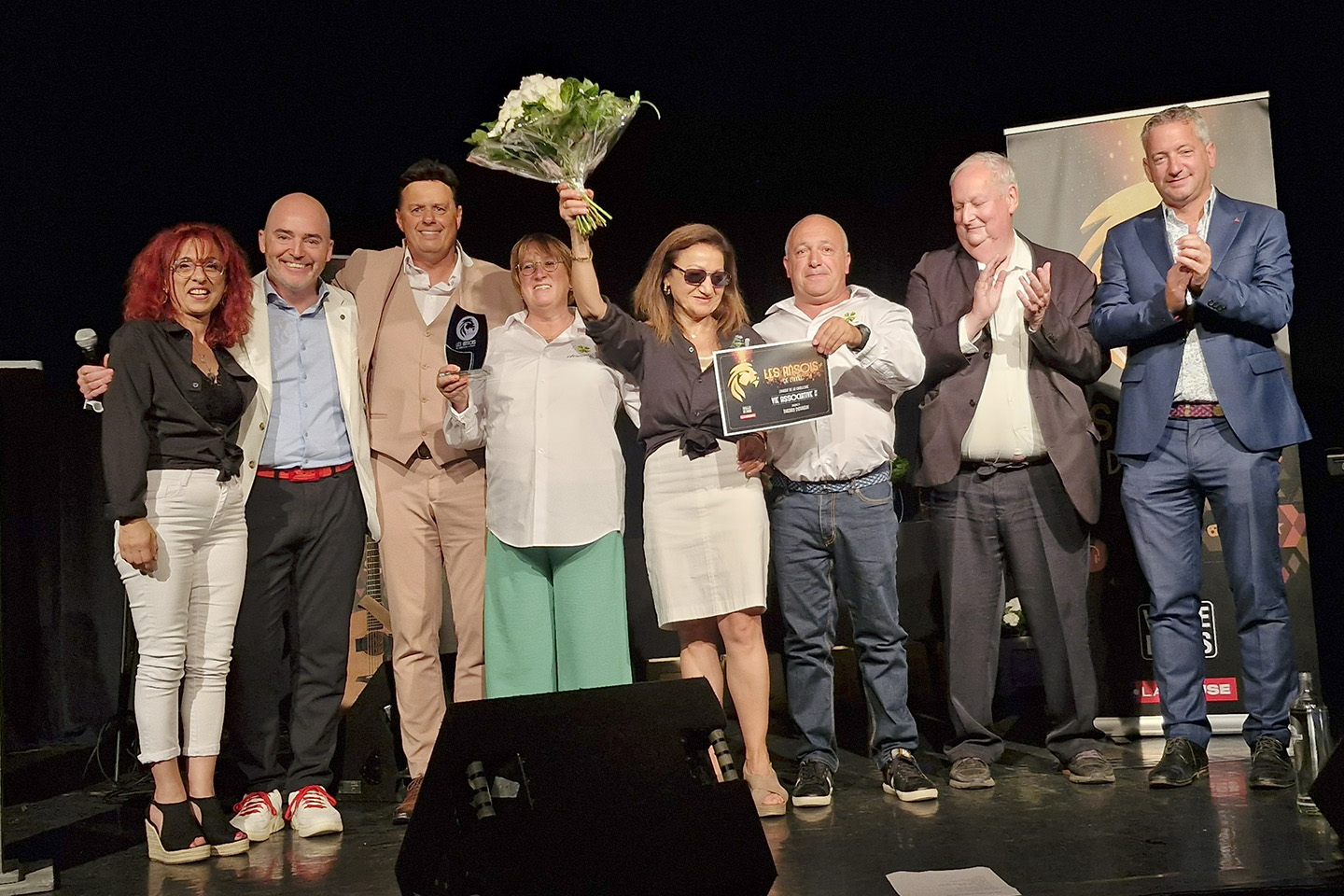 Célébration du prix Vie associative aux Ansois de l'année 2024 avec plusieurs lauréats sur scène