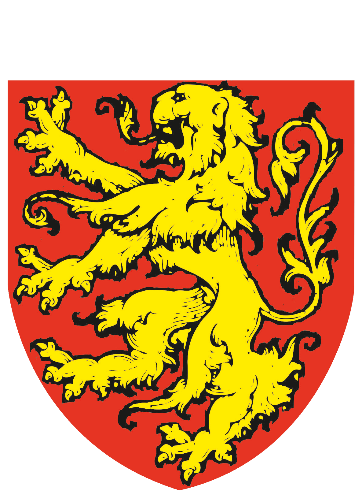 Blason de la Ville d' Ans : lion jaune sur fond rouge